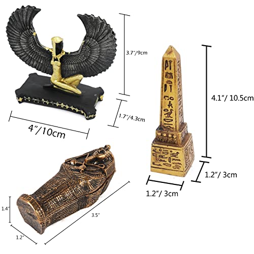 Ancient Egyptian Fish Reptile Tank Decorations Decor (Set of 3) Mummy Obelisk Statue Sculpture Reptile Turtle Lizard Spider Tanks Terrarium Ornament Pet - color: Mummy Obelisk Isis