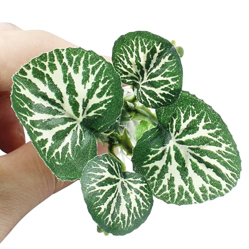 Soft Aquarium Plants Betta Fish Tank Decorations Betta Leaf Pad 2 Inch, Silk Plastic Artificial Plants for Aquarium Reptile Tank Decor (C-4Pcs Set/Green) - color: C-4pcs Set/Green
