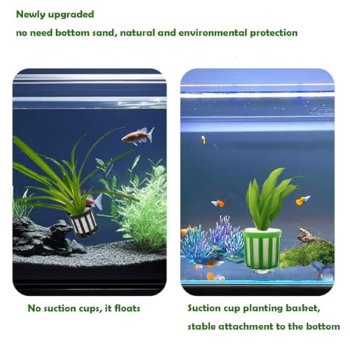 24 Set Anti-Floating Aquarium Plant Rings, Aquatic Plants Fixed Rings with Suction, Aquarium Landscape Plastic Plant Fixing Aquarium Plant Weights Pot Fish Tank Accessories