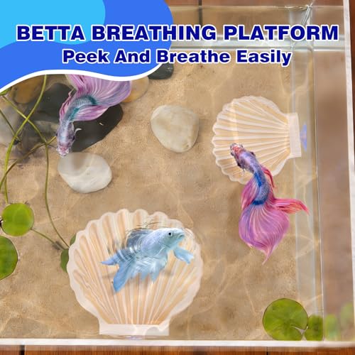 2pcs Betta Fish Shell Hammock, Large Aquarium Hammock Shell with Suction Cup, Shells Betta Resting Spot, Aquarium Decorations Accessories (Yellow) - color: Yellow