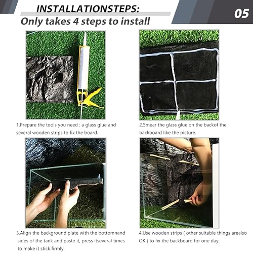 23.6x17.7in Rock Terrarium Background,3D Reptile Tank Background Board,Amphibian Stereo Backdrop Wall,Lizard Snake Gecko Spider Turtle Fish pet silo Background Decorative Panel(Paleyellow) - color: Paleyellow-23.6"* 11.8"（1pcs）