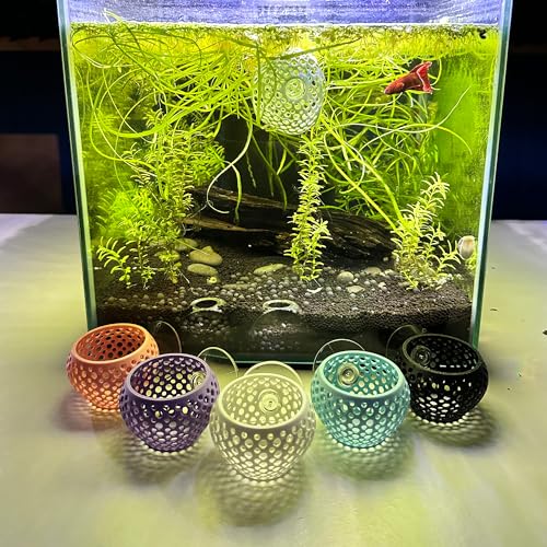 CTWPets Betta Bulb Hide | Betta Rest Fish Tank Ornament | Aquarium Cave with Suction Cup for Small Fish Tank, Betta Habitat, Shrimp Hideout, Aquatic Decor (Cotton Candy Blue) - color: Cotton Candy Blue