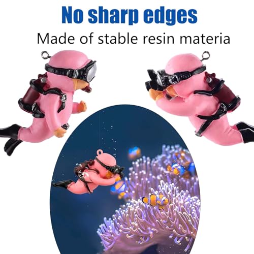 2-Pack Tank Decorations, Cute Little Diver, Aquarium Decoration Accessories Ornaments with Float Ball, Playmate for Tank Suitable for All Kinds of Fish and Tanks (Pink) - color: Pink
