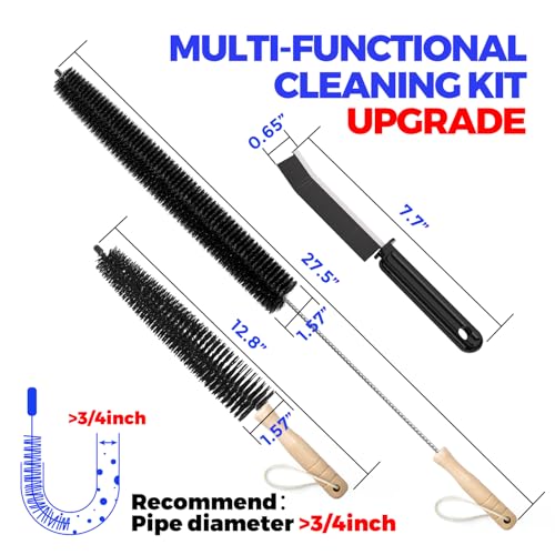 Holikme 3 Pieces Dryer Vent Cleaner Kit - Lint Removal Cleaning Tool, Dryer Vent Trap Vacuum Brush, Long Flexible Refrigerator Coil Brush,Crevice Gap Cleaning Tool Brush - size: 3Pieces