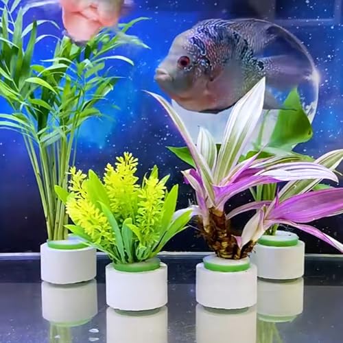 16 Pack Aquarium Plant Weights, Aquatic Plants Fixed Ring Set, Anti-Floating Ceramic Aquarium Plant Rings, Aquarium Landscape Decoration Fish Tank Accessories 1.8 x 1.3 Inch