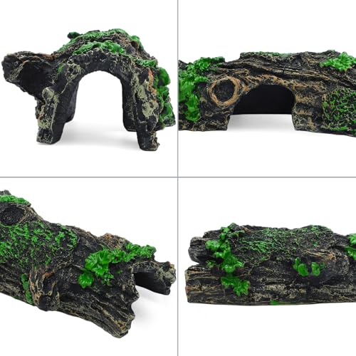 ONEST 9 Pieces Aquarium Decorations Resin Hollow Tree Trunk Ornament Set Fish Tank Artificial Plastic Plants Decorations for Fish Tank - color: 9 Pieces