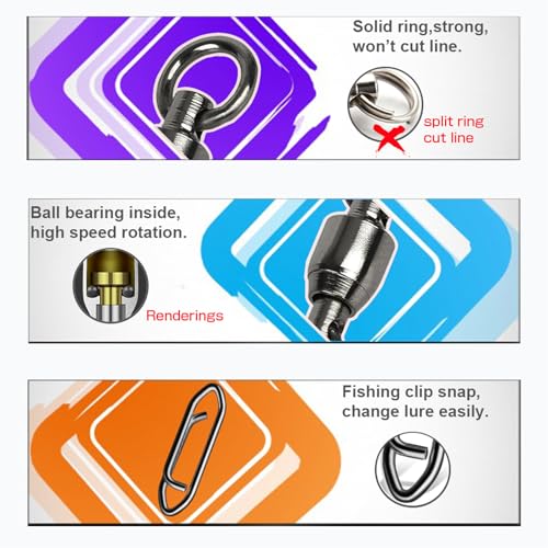 AMYSPORTS High Strength Snap Swivels Stainless Bearing Rolling Fishing Swivel Freshwater Snap Swivels Fishing Clip Steel Black Nickel - size: Size 0+S (45lb) 50 pcs