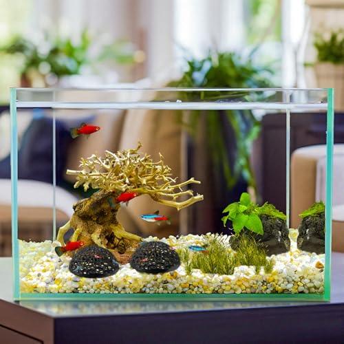 2 Pack Aquarium Shrimp Hide Cave, Porous Shrimp Hideout Shelter for Breeding & Molting, Detachable Tunnel Ornament for Fish Tank, Shrimp & Small Fish (Black) - color: Black