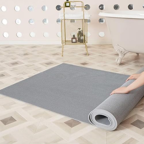 PVC Drainage Floor Mat 3X10 FT Non-Slip Commercial Wet Area Mat for Outdoor and Indoor Restaurant Kitchen Bar Swimming Pool Splash Matting Water Drain Flooring Mat,Grey - size: 3X10FT