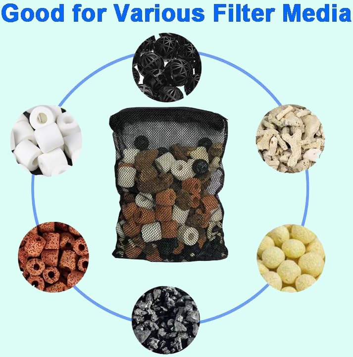 AQUANEAT 10pcs Aquarium Filter Media Bags, Fish Tank Coarse Mesh Bags with Plastic Zipper for Activated Carbon(5.5" x 8") - size: 5.5" x 8"