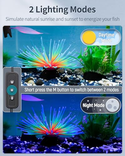 Pawfly 28W Aquarium LED Light for 36 to 42 Inch Fish Tanks Extendable Fish Tank Light with Full Spectrum Brilliant White Blue Red Lights with Daytime & Night Modes and Adjustable Brightness - color: Basic, size: 36"-42"