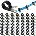 Tandefio 50 Pack Vinyl Coated Cable Clamps Galvanized Steel Cable Metal Wire Rubber Cushioned Insulated Hose Pipe Clamp for Tube Lines Wire Cord Installation(1inch, 26mm) - size: 1 Inch (26mm)