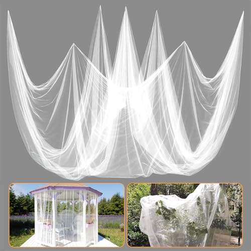 ANPHSIN 2Pcs 13x10ft Ultra fine Mosquito Net for Patio - Mesh Netting Screen for Outdoor Garden Porch Balcony, Protects Skin & Plants from Bugs, Birds, White - color: White, size: 13x10ft