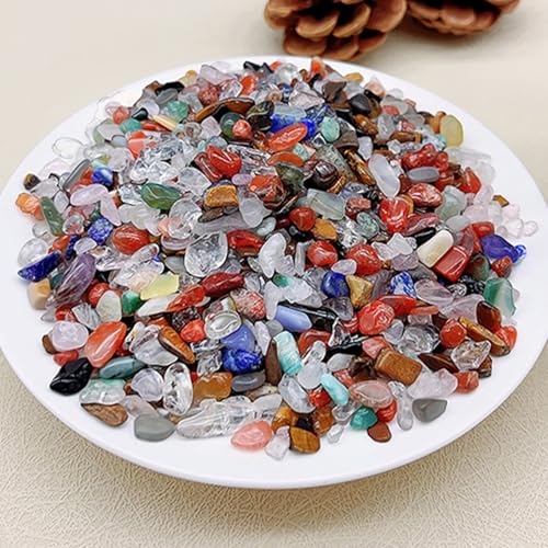 Natural Agate Aquarium Gravel, Fish Tank Rocks and Pebbles, Suitable for Indoor Plants, Colorful Crushed Stones can be Used for vase Filling, Succulent Plant Decoration, DIY Crafts (Multicolor) - color: multicolor