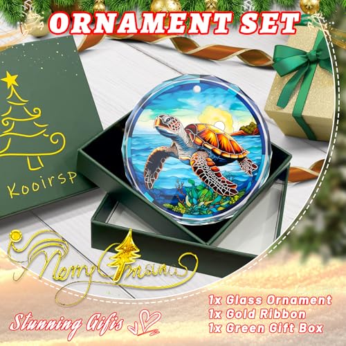 Stained Glass Sea Turtle Ornament - Christmas Tree Decor, Gift Exchange Present - color: Sea Turtle