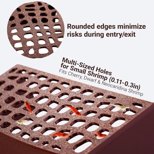 2Pcs Shrimp Hide Cave, Aquarium Shelter, Shrimp Tank Accessories, Fish Tank Decorations (Brown) - color: Brown