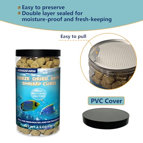 Freeze Dried Brine Shrimp Cubes 4.5 OZ, Brine Shrimp Freeze Dried Aquatic Foods for Tropical Fish Marine Fish and Aquatic Turtles. - size: 4.5 Ounce (Pack of 1)