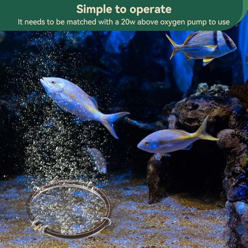 Cyrank Aquarium Air Diffuser, Round Air Bubble Diffuser Rings Round Bubble Stone Aquarium Aerator Bubble Stone Aquarium Air Stone Disc for Aquarium and Fish(25cm) - size: 25cm