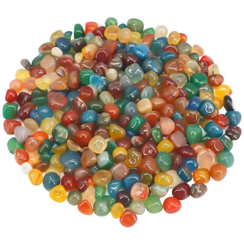 Virekm Landscaping Pebbles, River Rocks Decorative Ornamental Pebbles Garden Landscaping Stones, DIY Smoothed Rocks for Potted Plant Resin Art Vase Fillers Aquarium Gravel Rocks (1 Pound, Colorful) - color: Colorful, size: 1 Pound