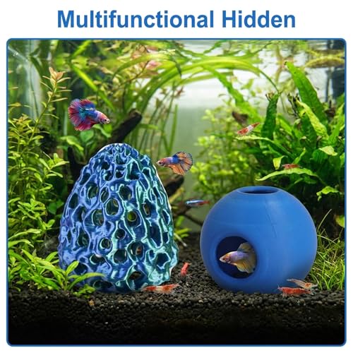 2PCS Shrimp Hides for Aquarium, Shrimp Hide and Aquarium Shrimp Hideout, Decor Caves for Shrimp Tank Accessories