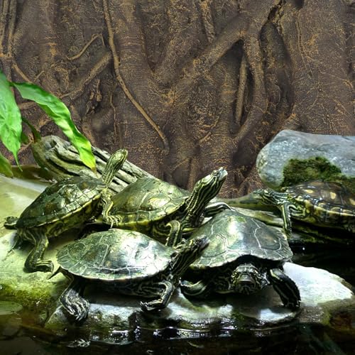 balacoo 3D Foam Rock Reptile Background Aquarium Background Rain Forest Tree Roots Fish Tank Decorations (Brown)