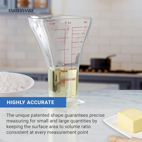 Farberware Professional 1 Cup Euclid Measuring Cup Accurate Measurements, BPA-Free Plastic, Dishwasher Safe