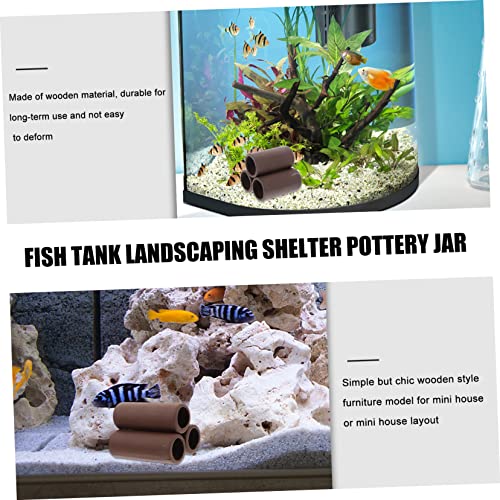 2pcs Shrimp House Clay Pot for Aquarium Decoration Natural Fish Tank Adornment for Freshwater Environments Aquatic Atmosphere Non- Material for Shrimp Breeding