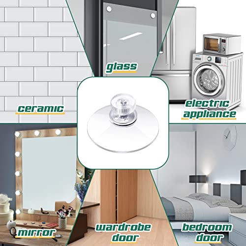 Zopeal 20 Pcs Adhesive Suction Cups Bulk with Screws Nut Plastic Sucker Pad 40 mm Clear PVC Sucker Pad Strong Adhesive Suction Hook Holder for Window Car Glass Shade Cloth Glass Bathroom Wall Door
