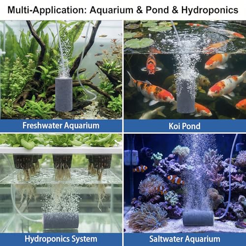 10 Pieces 4 Inches Large Air Stone Bar Bubble Diffuser Set, Cylinder Aerator Bubble Diffuse for Large Fish Tank, Aquarium, Ponds