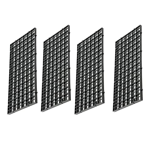 Aquarium Fish Tank Bottom Isolation 4 Pcs, Plastic Egg Crate Grid Divider Tray Egg (S 4pcs Black) - size: S 4pcs Black