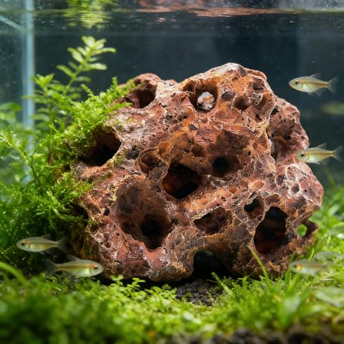M2cbridge Large Aquarium Resin Holey Rock Decorations Hideouts Mountain Hideaway Caves Aquascaping (Color B) - color: Color B