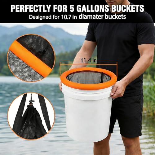 Floating Fish Basket for Live Caught, Foldable Fishing Holder Minnow Bucket Portable Collapsible Fishing Net Storage Cage for Live Fish Bait Live Well