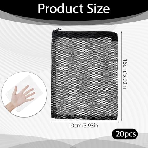 20Pcs Reusable Aquarium Media Bag, Aquarium Filter Media Bags, Fine Mesh Bag with Zipper for Tank Aquarium, 2 Colors (6" x 4")