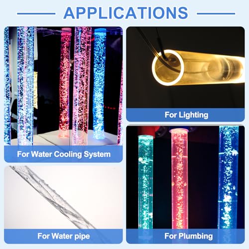 uxcell 10 Pcs Clear Plastic Rigid Tubing 2mm ID x 3mm OD, 0.5 Meters Length Round Polycarbonate Tubing for Aquarium Water Pipe, Water Cooling System, Plumbing - size: 2mm x 3mm