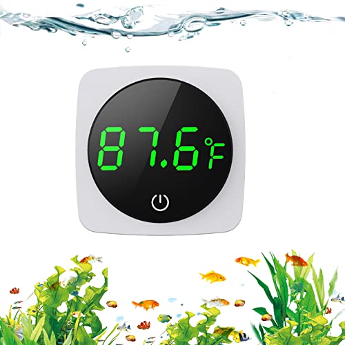 PAIZOO Aquarium Thermometer, LED Digital Fish Tank Thermometer, White | 5s Refresh, High Accurate to ±0.9℉, 8000+ Hours Lifespan, Thermometer for Fish tank, Betta, Axolotl, or Aquatic Pet