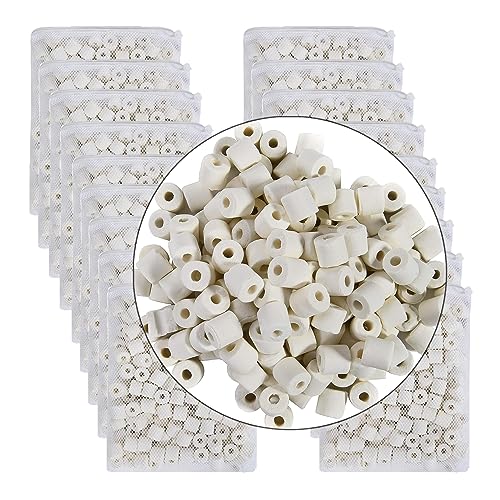 JIHAQUA Aquarium Bio Ceramic Rings 18 lbs Filter Media for Pond Fish Tank Canister Filter - size: 18 lbs