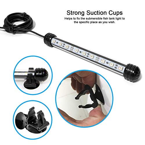 MQ 23 in Submersible LED Aquarium Light, 9W Color Changing Fish Tank Light with Remote Control, IP68 Crystal Glass 30 LEDs Lights Bar, for Fish Tank 30-37 inch - size: 30LED-Length 23"