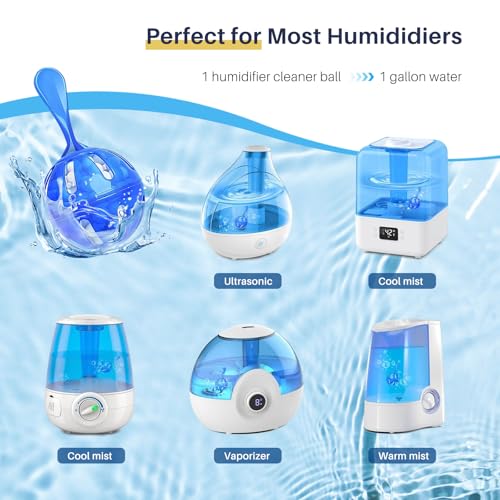 12 Pack Humidifier Cleaner, Humidifier Tank Cleaner Balls compatible with All humidifiers and Fish Tanks, Purifies Water, Prevents Hard Water Build-Up, Reduces Scale to improve Humidification - color: Humidifier Cleaner Balls-12 Pack