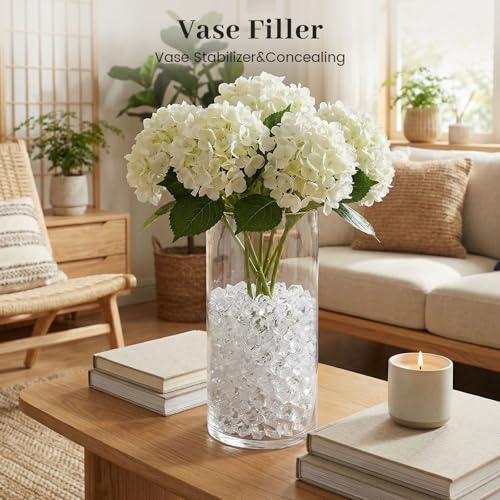 DomeStar 550PCS Small Fake Ice Rocks, Acrylic Clear Vase Filler Fake Gems Diamonds Crystals for Table Scatter Table Centerpieces Aquarium Decor (0.4 * 0.6) - color: Clear