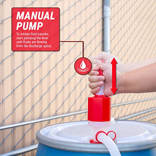 TERA PUMP Emergency 55 Gallon Drum Water Pump, Food Grade BPA-Free Heavy Duty Hand Barrel Siphon, 5.5 GPM Drinking Water Transfer Pump for Disaster Preparedness