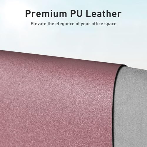 Leather Desk Pad Protector,Mouse Pad,Office Desk Mat,Non-Slip PU Leather Desk Blotter,Laptop Desk Pad,Waterproof Desk Writing Pad for Office and Home (Dark Pink,23.6" x 13.7") - color: Purple, size: 23.6" x 13.7"
