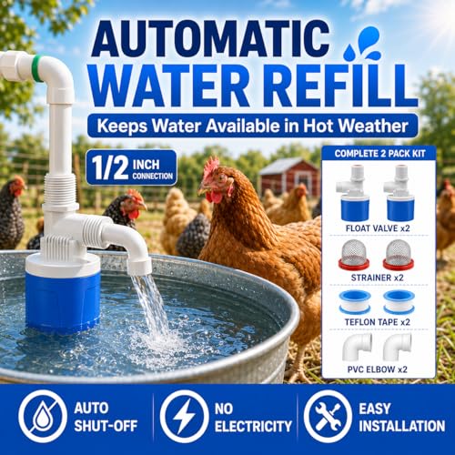 2PCS Water Float Valve, 1/2" Top Inlet Automatic Water Level Control Valve,Shut Off Valves for Water Tank, Pool, Livestock Troughs - size: 1/2'' --2 Pcs