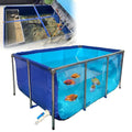 Flexible PVC Canvas Fish Tank Liners with Steel e, Water Reservoir for Fish & Pets, Backyard Pool Pond with Viewing Window, Easy Assembly - color: 150x100x71cm