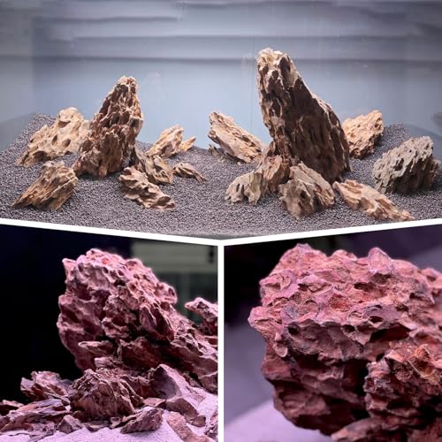 Aquarium Rocks 5lb Dragon Stone for Aquariums Aquascaping Landscaping Model Fish Tanks Terrariums Vivariums Decoration Paludarium Amphibian Enclosures-2-4 Inches - size: 5LB(2-4 Inches)