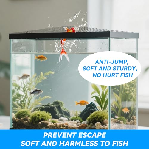 Fish Tank Lid Magnetic Aquarium Lid DIY Size Fish Tank Cover Anti-Jumping Net Soft and Strong Mesh Protect Fish Jumping Out Easy Installation Washable (Gray, 19''x57'' Fit for ≤55 Gallon) - size: 19''x57'' Fit for ≤55 gallon