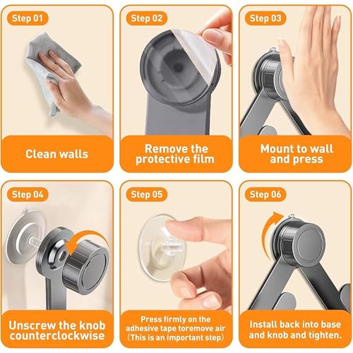 Pot Lid Rack Organizer holder for Cabinet Door/Wall With Suction Cup, No Drilling, Adjustable Rotating Arm Design Fits 6-14" Lids(Charcoal gray)