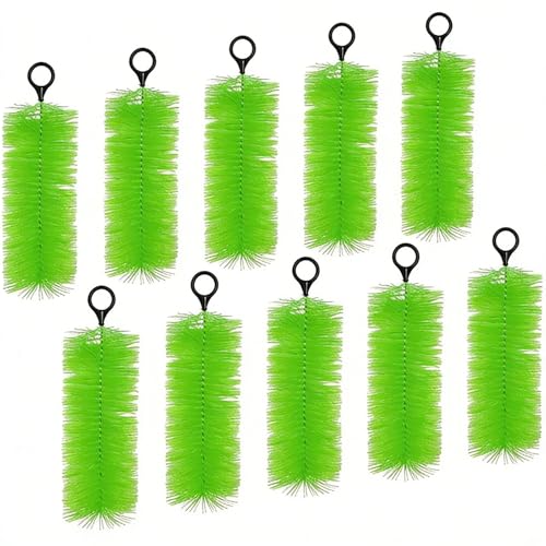 10 Packs Fish Pond Filter Brushes Set for Koi Pond Fish Tank Aquarium Water Garden Pond Skimmer Filter Cleaning Brush 16 Inch by 4.7 Inch (Green)