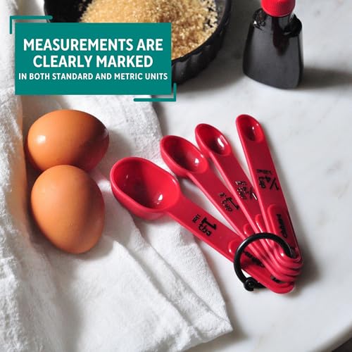 MIRRO 4pc Nested Measuring Spoons Set, Red - size: 4 Piece
