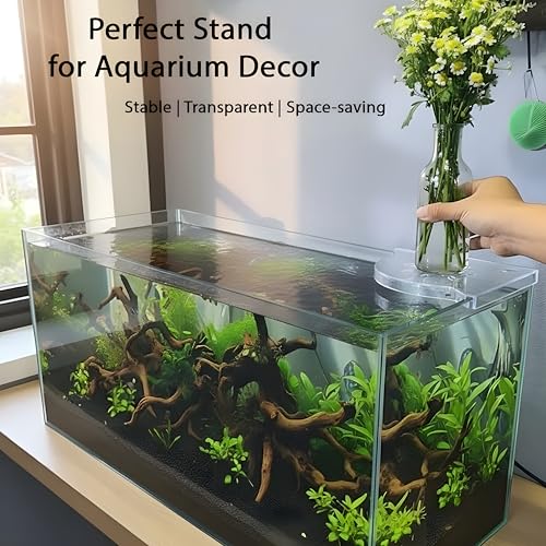 Aquarium Plant Holder for Rimless Fish Tank – 2 Pcs Corner Shelf for Fish Tank Top, Aquatic Plant Planter & Organizer for Aquatic Plants, Decor, and Accessories (White) - color: White