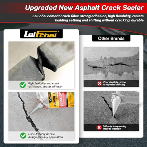 Asphalt Crack Sealant, Cement Crack Filler, High Elasticity Self Leveling Caulking Glue, Waterproof Concrete Repair for Driveways, Walkway, Patio, Joint, Indoor and Outdoor (3 Pack - 3.3LB) - style: 3 Pack - 3.3LB